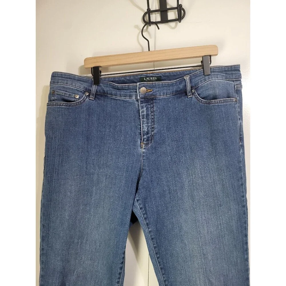 LAUREN RALPH LAUREN Women's SZ 16W Premier Straight Denim Jeans Classic - Picture 5 of 10